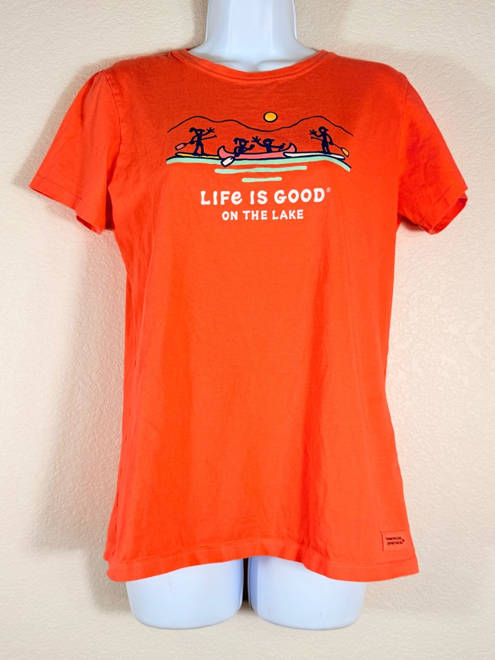 Life Is Good Women's 'On The Lake' Orange Tee
